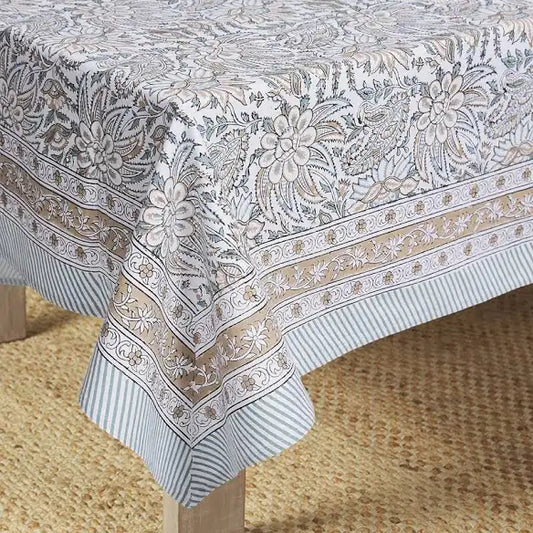 Bromley tablecloth in cornflower