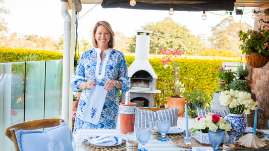 Coastal blue table setting by Wendy Andrews
