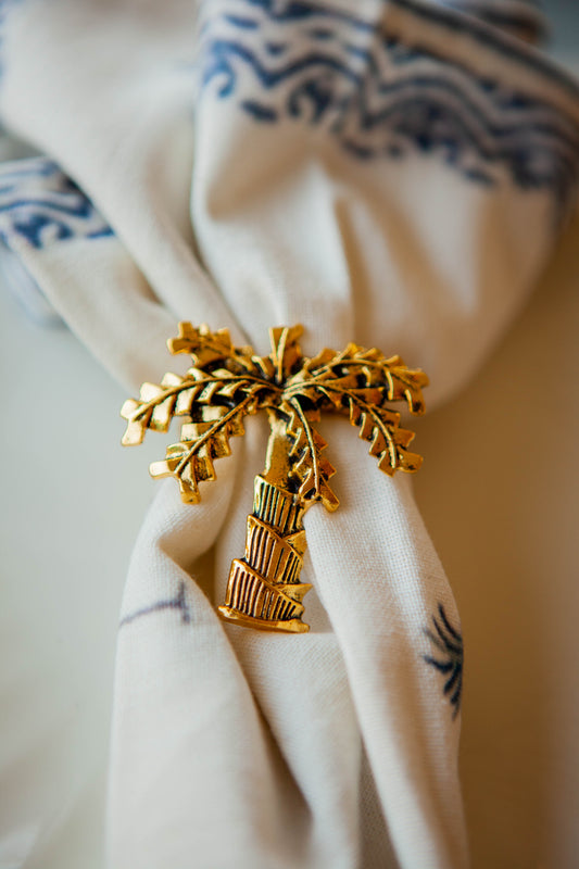 Gold palm napkin ring