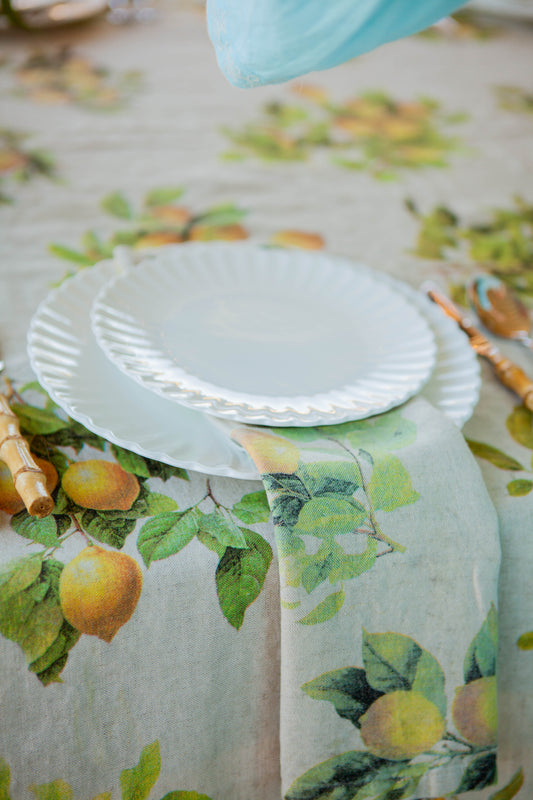 Lemon grove tablecloth and tea towels
