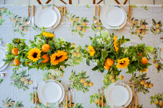Lemon themed table setting