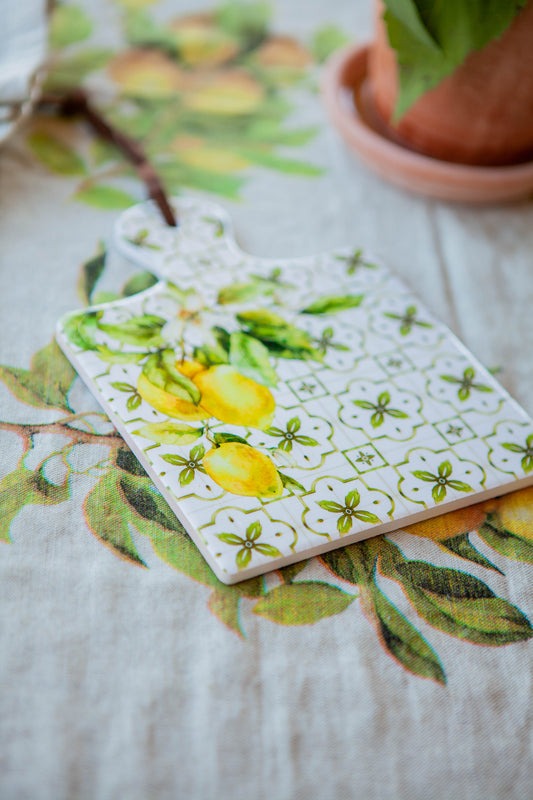ceramic trivet with lemon print