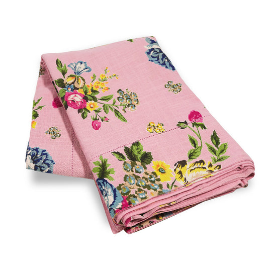 Kensington pink floral tablecloth