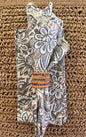 Bromley cotton napkin in cornflower blue with woven napkin ring