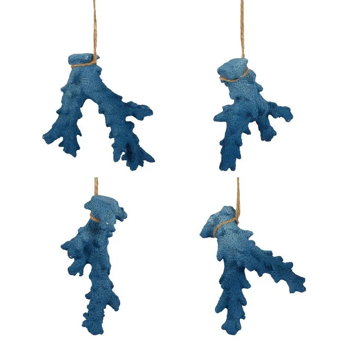Blue coral stem ornaments