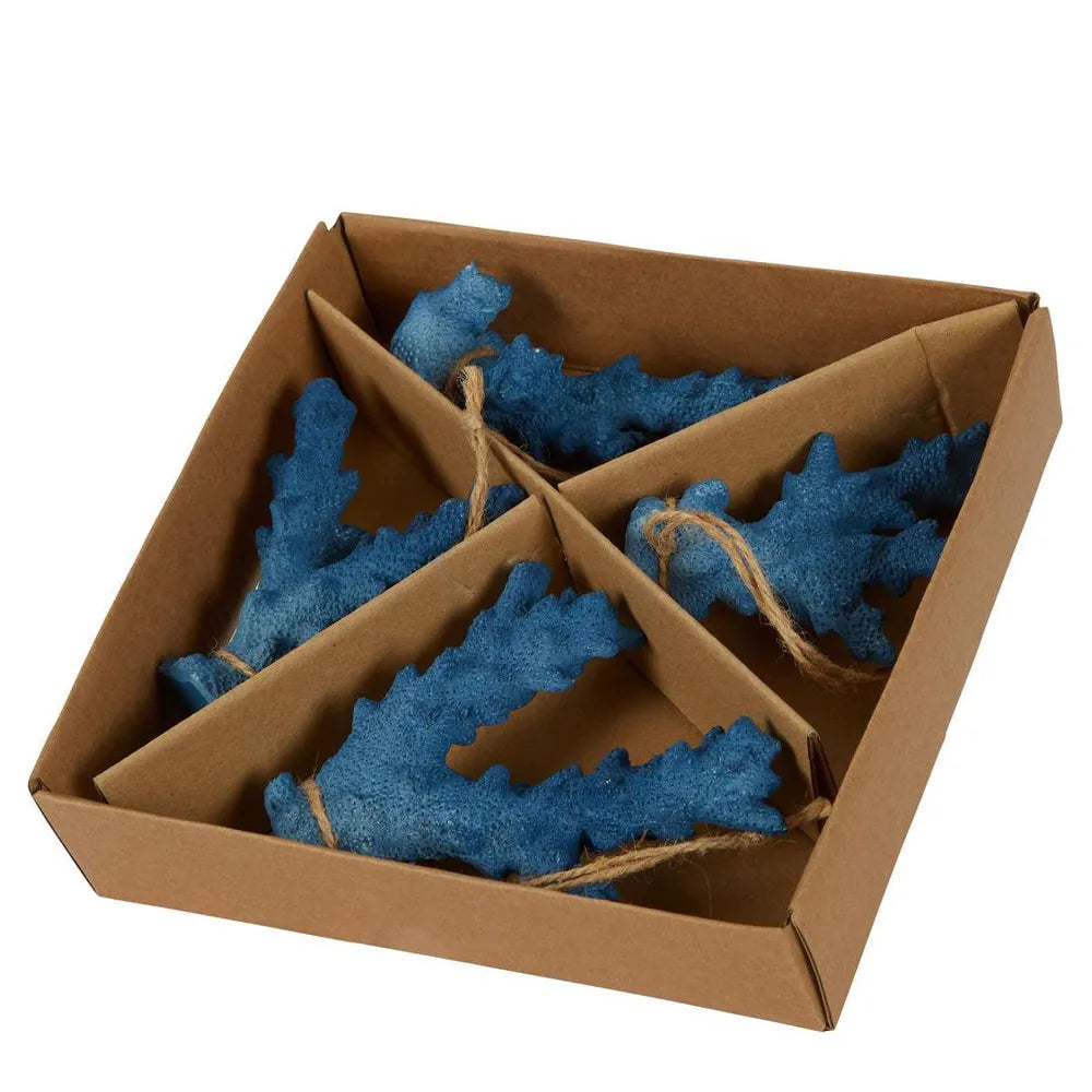 Blue coral stem ornaments