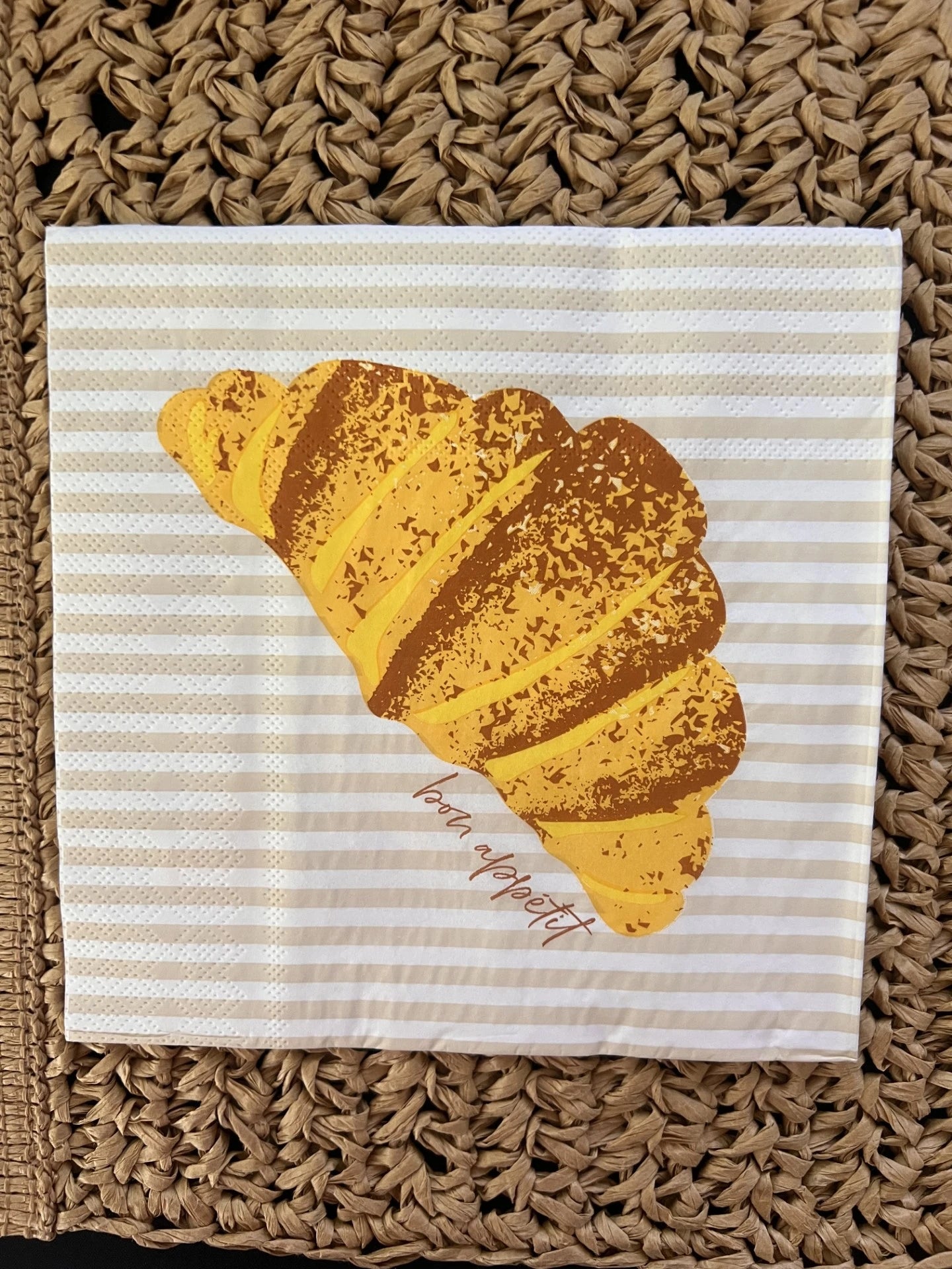 Croissant bon appetit paper napkin