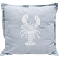 Blue Chambray Cushion with Lobster print
