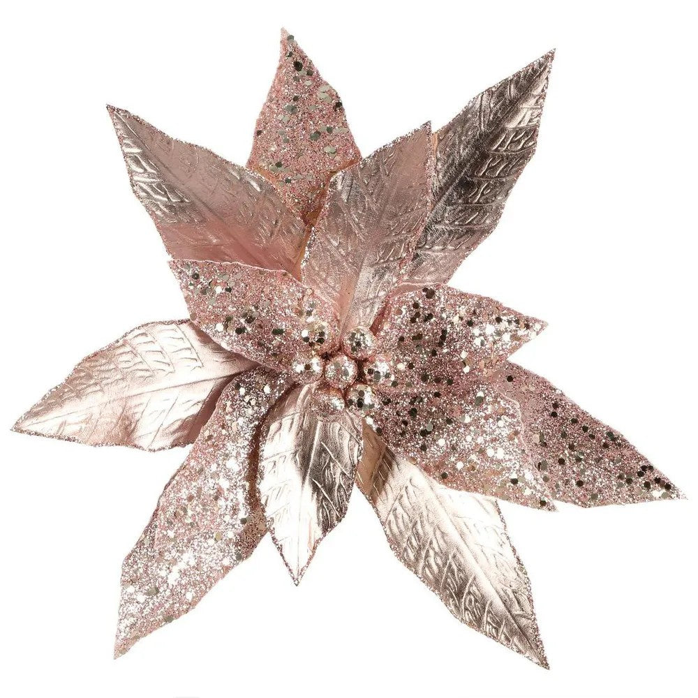 pink poinsettia christmas decoration