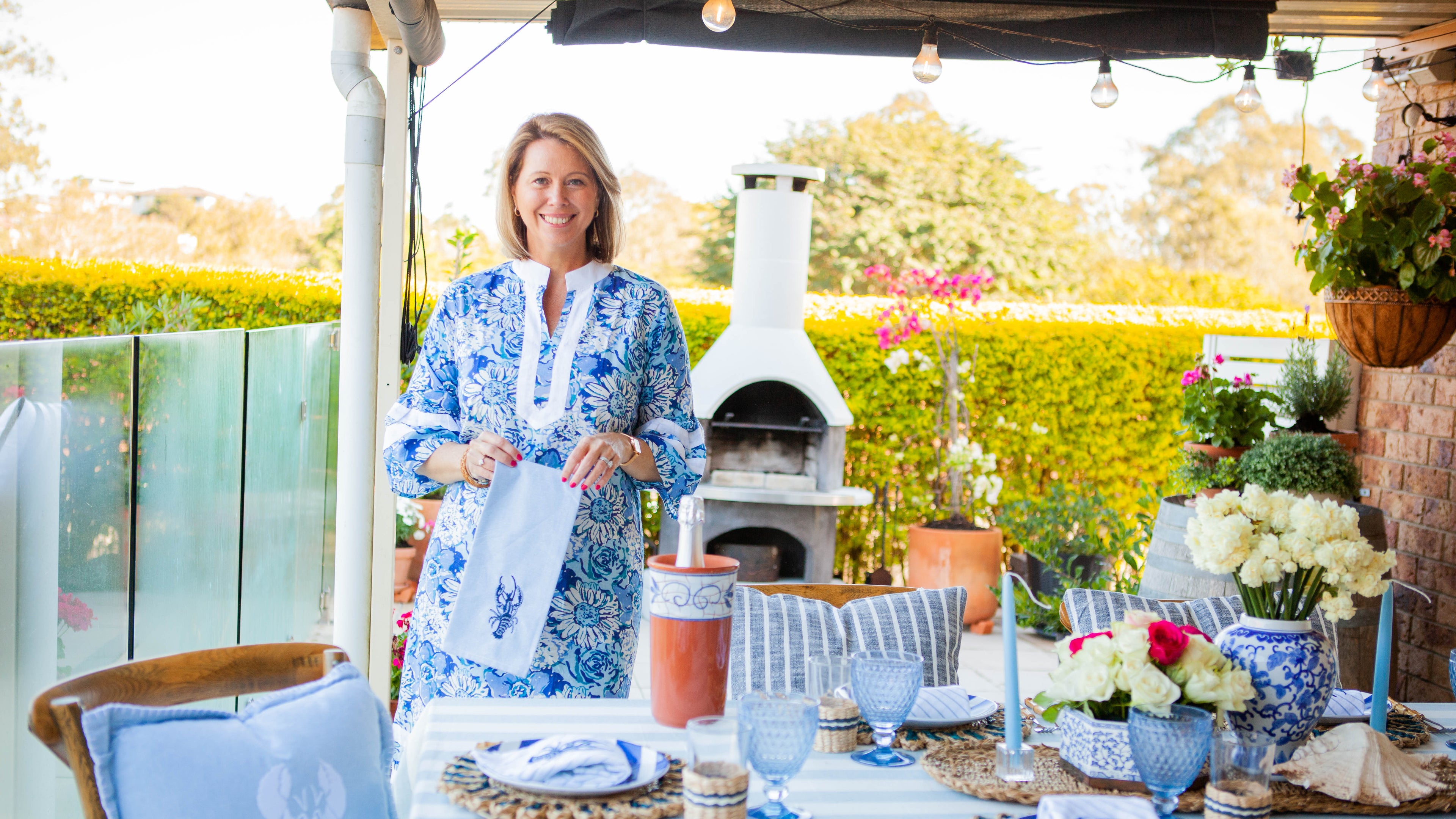 Coastal blue table setting by Wendy Andrews