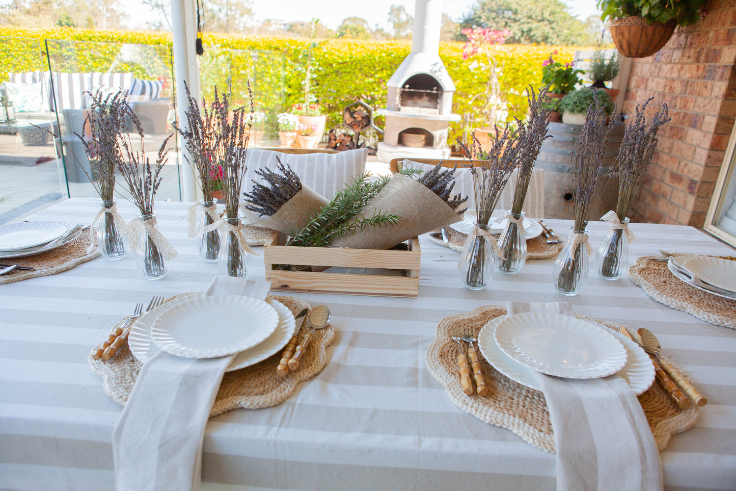Napkin Chambray Stripe Natural (Set of 4)