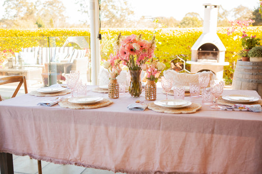 Patina Fringe Tablecloth Primrose
