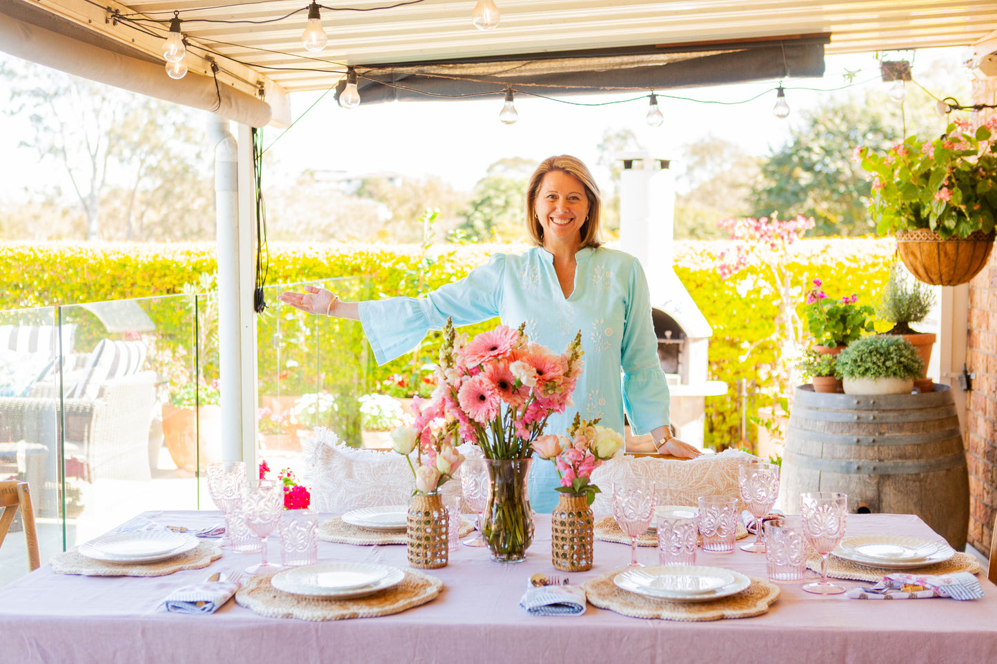 Patina Fringe Tablecloth Primrose