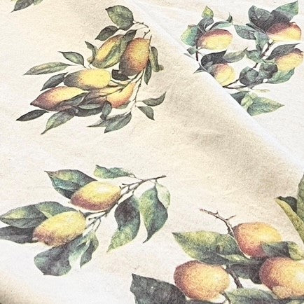Linen napkins with lemon print