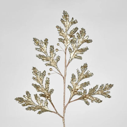 metallic holly christmas decoration