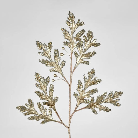 metallic holly christmas decoration