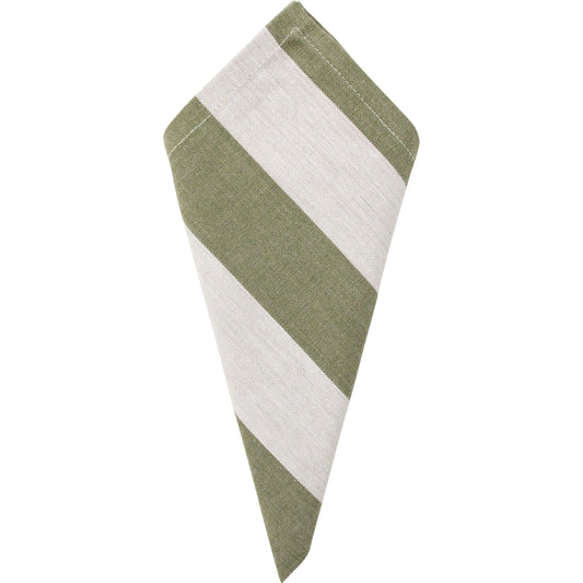 Chambray stripe olive napkin