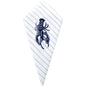 Napkin with blue stripes and lobster embroidery