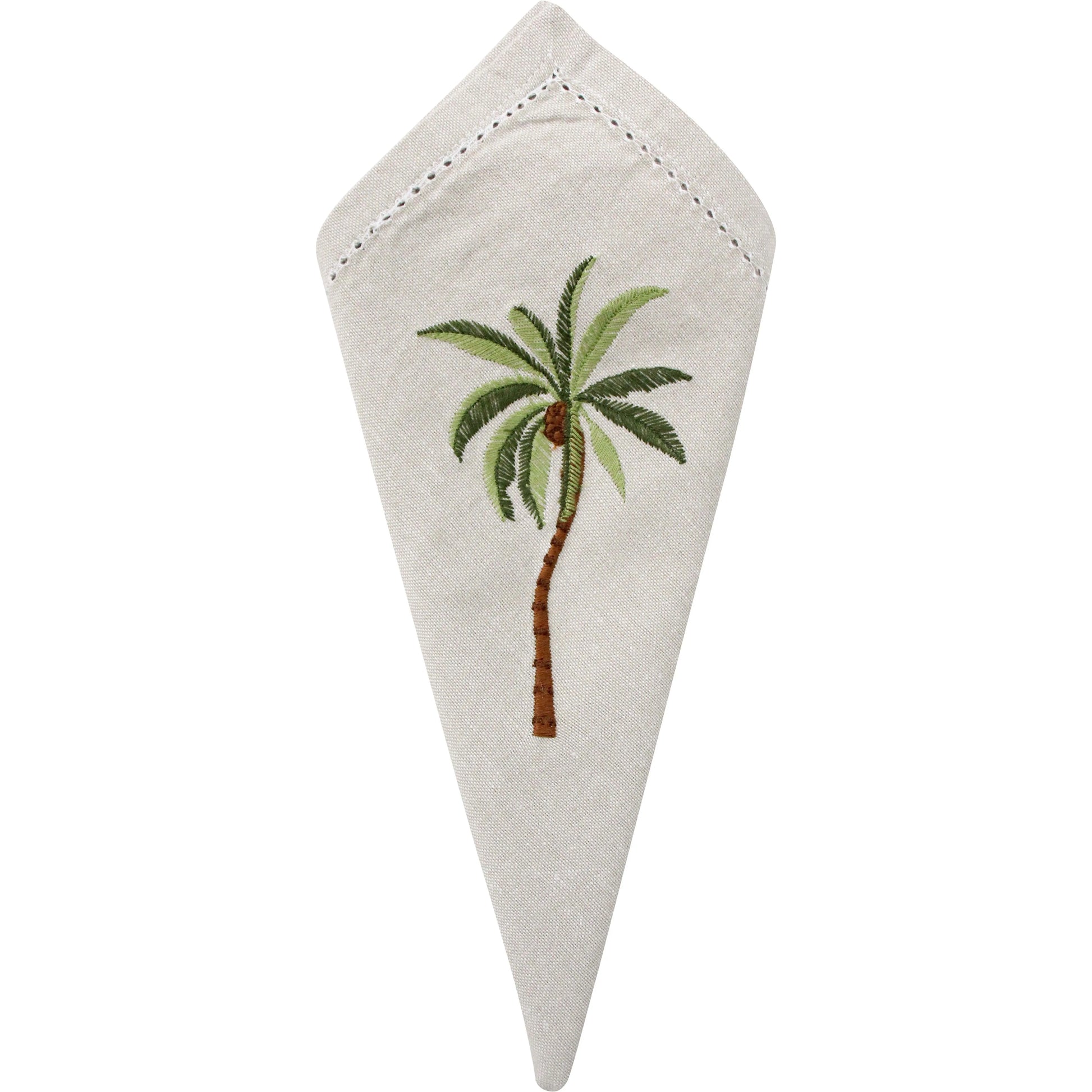 Napkin with palm tree embroidery