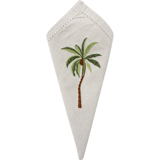 Napkin with palm tree embroidery
