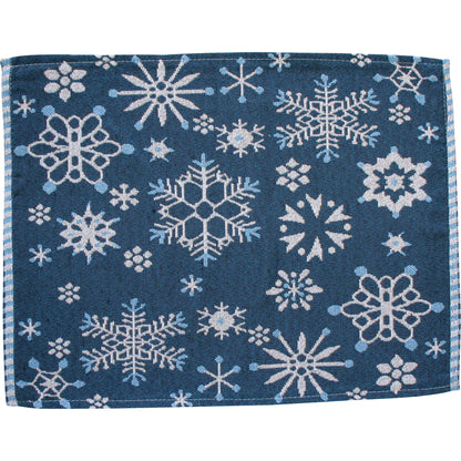 Navy Placemat with Snowflakes