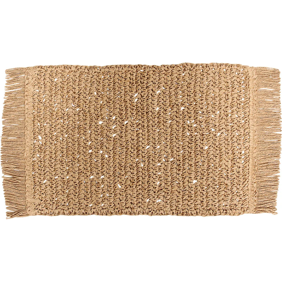 Rectangle fringe natural placemat