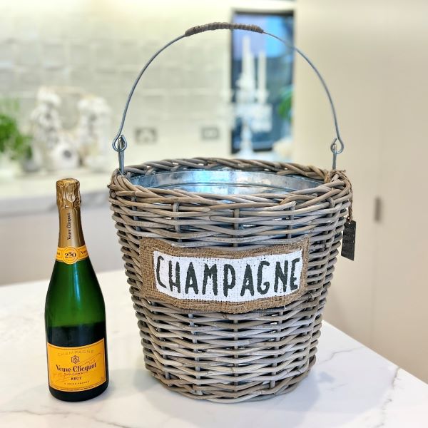 Rattan basket champagne cooler