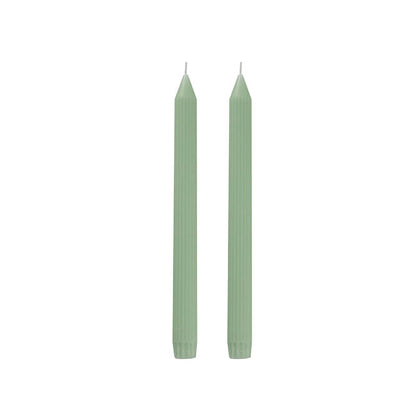 roman fluted dinner soy candles in sage green