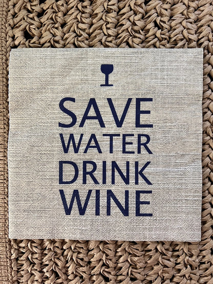 Save Water Drink Wine paper napkin