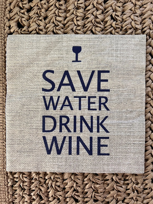 Save Water Drink Wine paper napkin