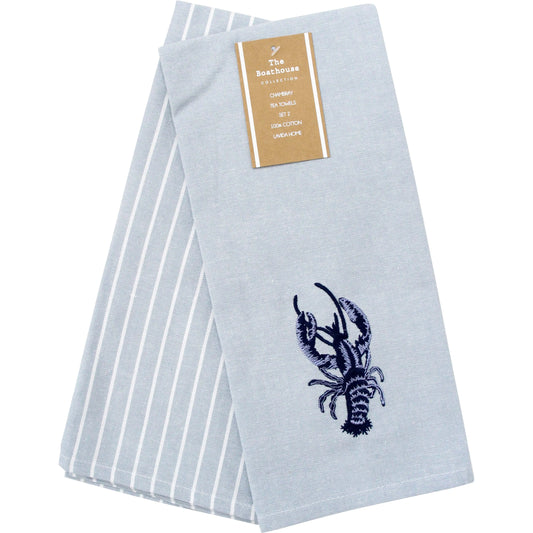 Tea towels with lobster patch