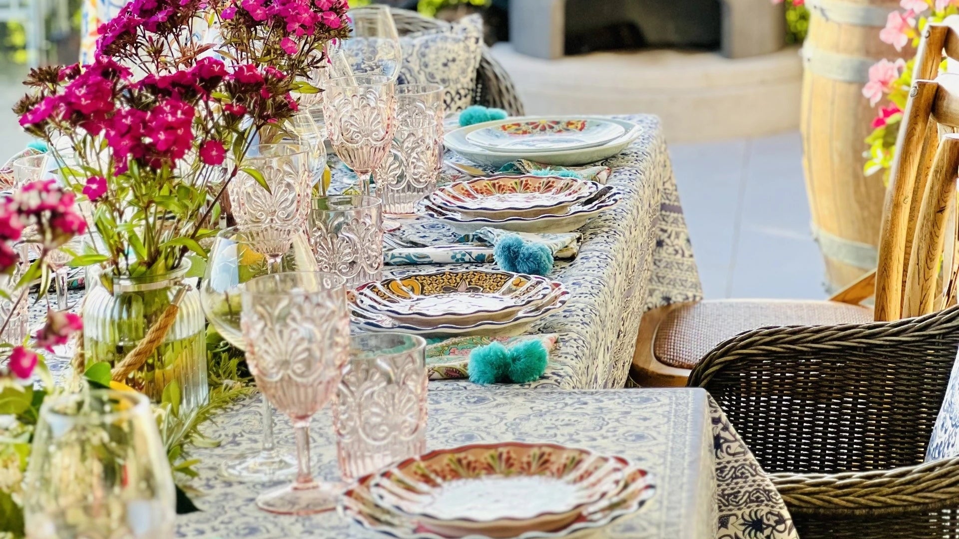 Vintage table setting at home