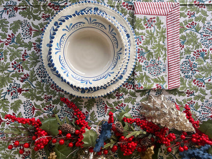 holly by the sea christmas table setup